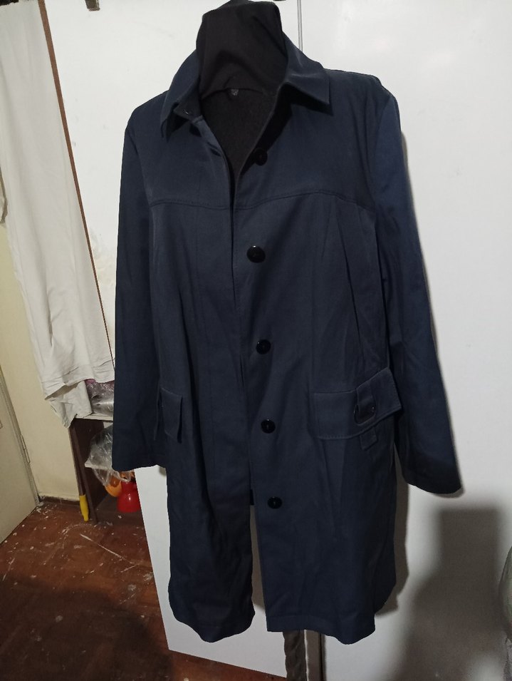 Lacivert Midi Hamile Kaban Düğmeli - Görsel 2