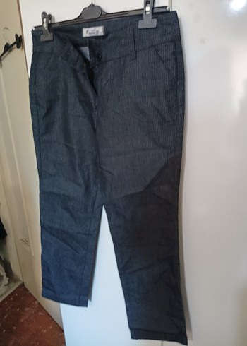 m Beden Gri Kadın Midi Denim Pantolon