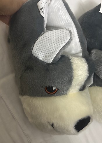 Diğer Gri Erkek Sıcak Peluş Terlik