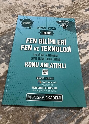 Pegem fen bilimleri öabt yan dallar+alan eğitimi konu anlatımlı