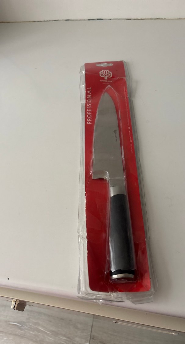 Kırmızı Tutacaklı Profesyonel Mutfak Bıçağı - Görsel 2