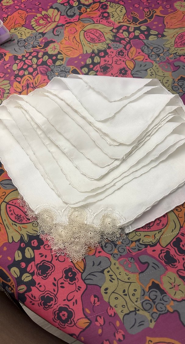 Nakışlı Beyaz Peçete - Görsel 2