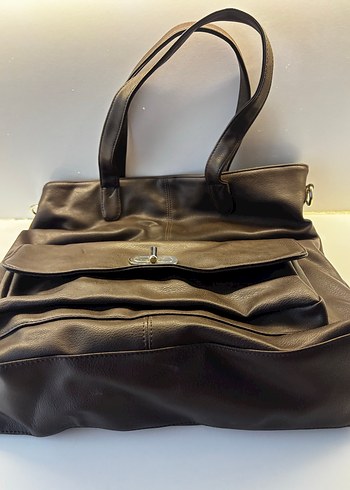 Kahverengi Deri Kadın Çanta - Görsel 2