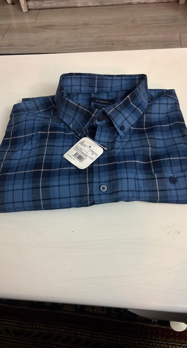 Mavi Kareli Erkek Gömlek - Görsel 3