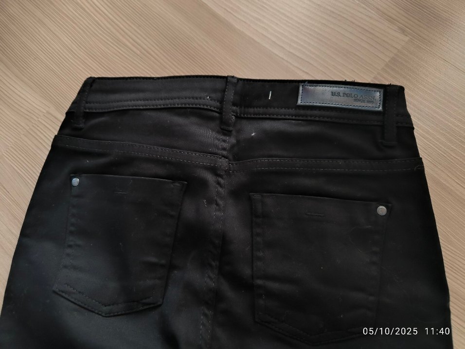 Kadın Siyah dar paça orijinal Polo pantolon - Görsel 3