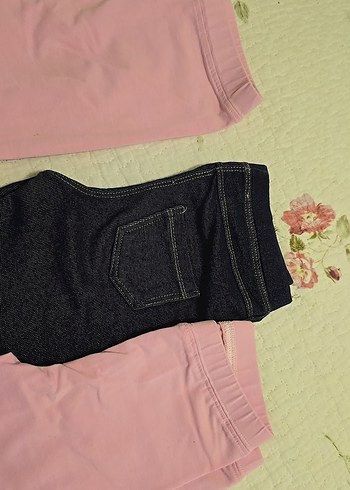Kız Çocuk Pembe Denim Tayt - Görsel 2