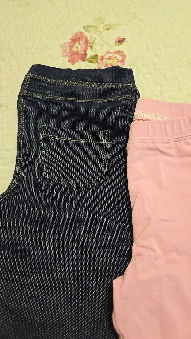 Kız Çocuk Pembe Denim Tayt - Görsel 3