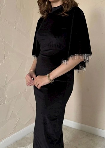 Şal Yaka Kadife Elbise Elbee - Görsel 5