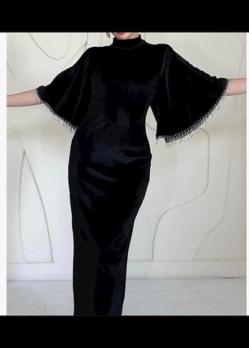 Şal Yaka Kadife Elbise Elbee - Görsel 2