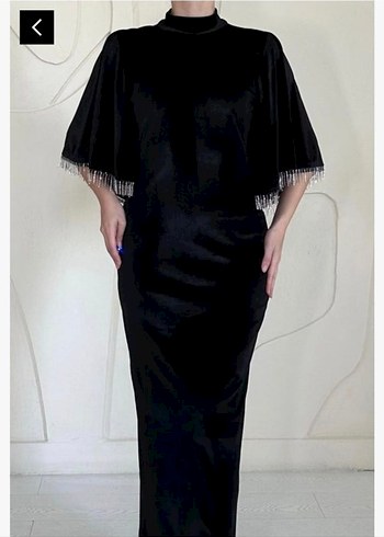 Şal Yaka Kadife Elbise Elbee - Görsel 4