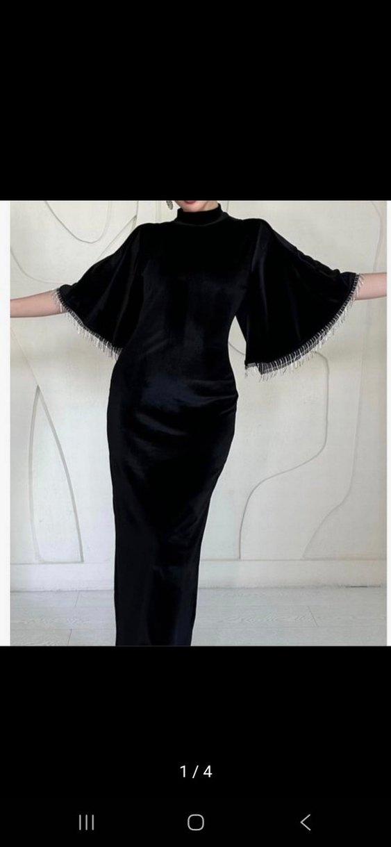 Şal Yaka Kadife Elbise Elbee - Görsel 2