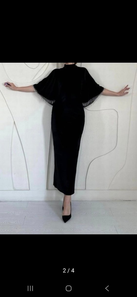 Şal Yaka Kadife Elbise Elbee - Görsel 3