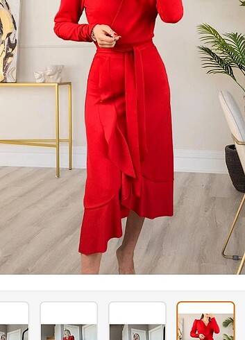 Trendyol & Milla Kırmızı Krep Elbise