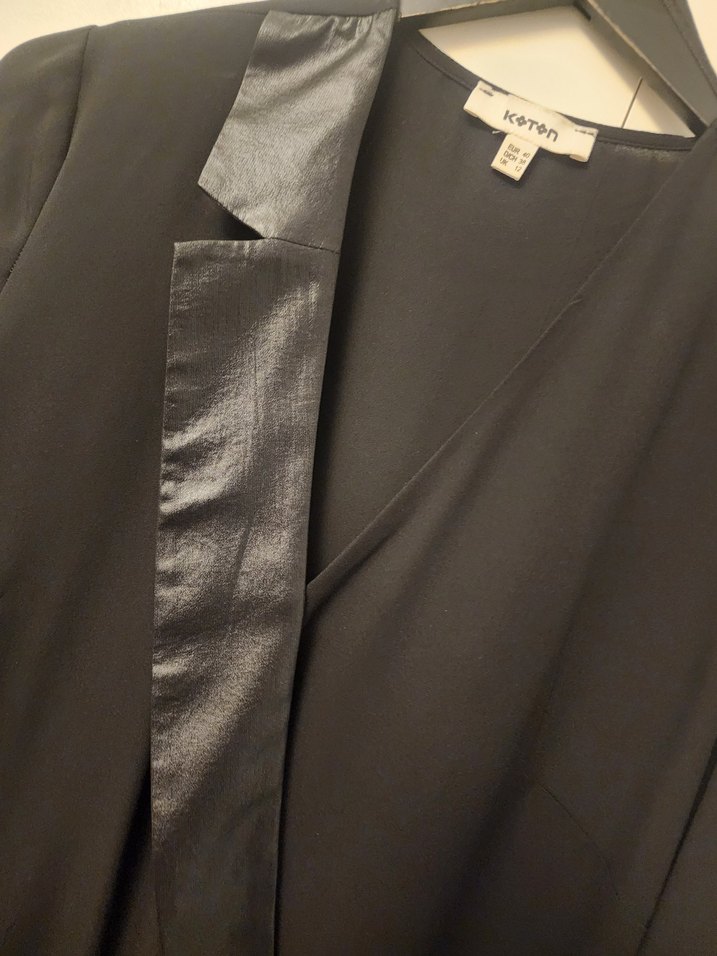 Siyah Saten Yaka  Kadın Bluz - Görsel 5