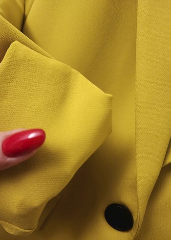 mint yesili yada sarısı Düğmeli Kadın Blazer Ceket - Görsel 2