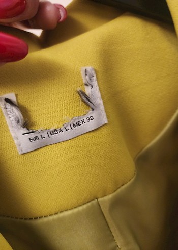 mint yesili yada sarısı Düğmeli Kadın Blazer Ceket - Görsel 4