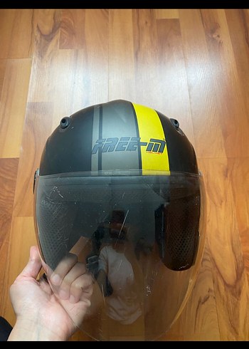 Sarı Siyah Baskılı Biker Kask - Görsel 2
