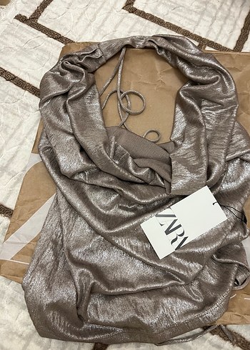 Gri Drapeli Yüksek Yakalı Mini Abiye Elbise - Görsel 5