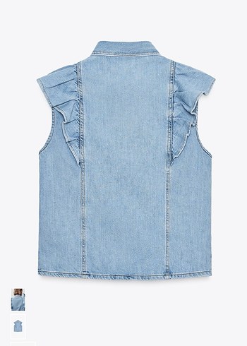 Kadın Pastel Mavi Batik Desenli Kemerli Denim Pantolon - Görsel 3