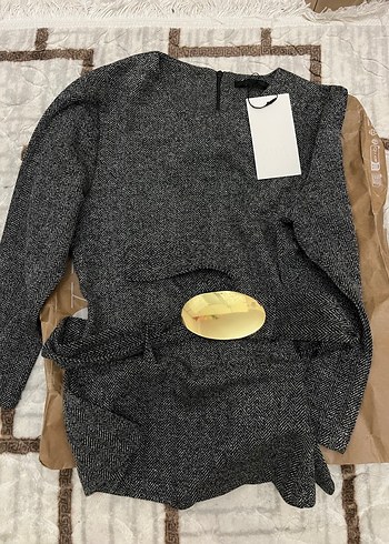 Gri Kadın Triko Midi Elbise - Görsel 3