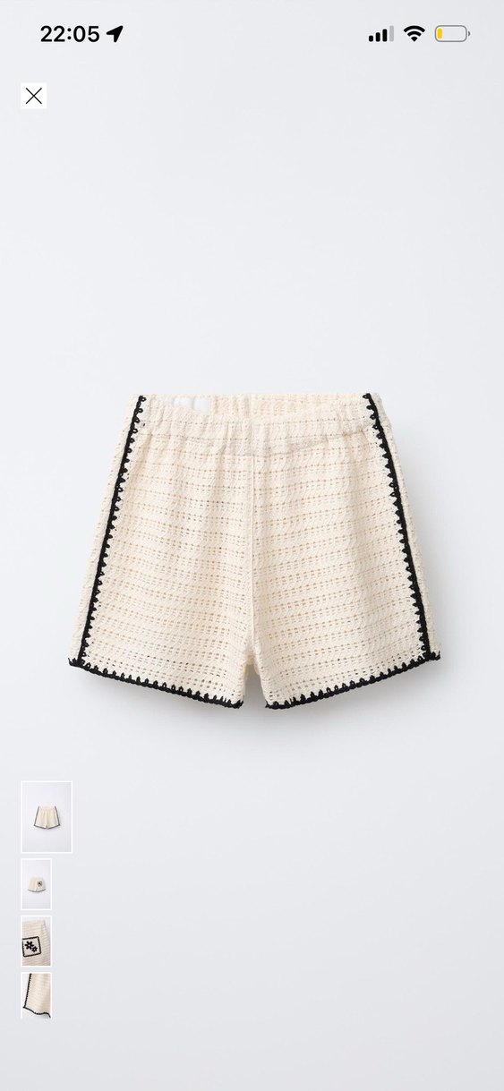 Bej Örgü Mini Şort - Görsel 4