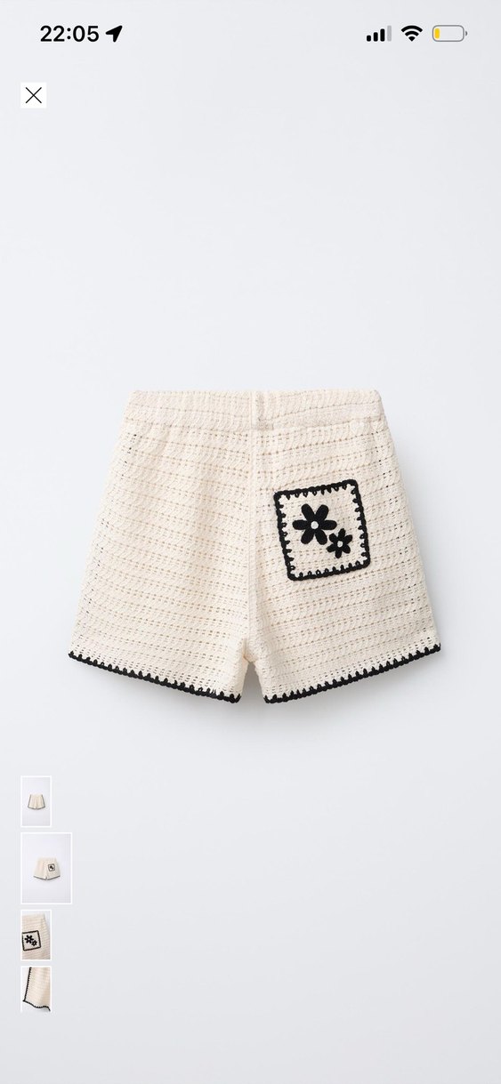 Bej Örgü Mini Şort - Görsel 3