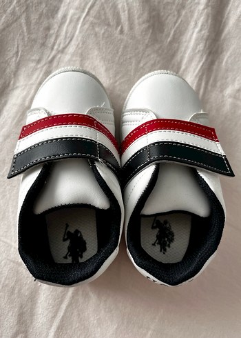U.S Polo Assn. Erkek Çocuk Beyaz Sneakers Cırtlı US POLO ASSN