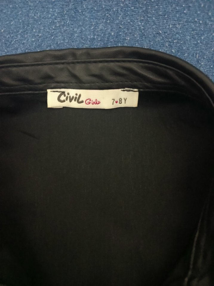 Düğmeli Siyah Deri Kadın Ceket - Görsel 4