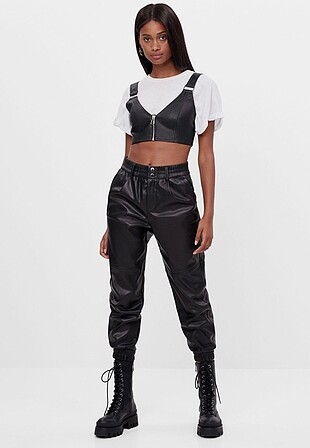 Bershka deri jogger