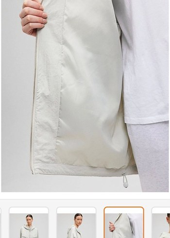 Gri Midi Kapüşonlu Kadın Ceket - Görsel 2