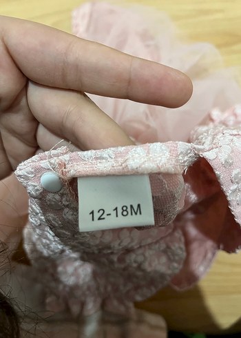 Kız Bebek Pembe Dantel Elbise - Görsel 3