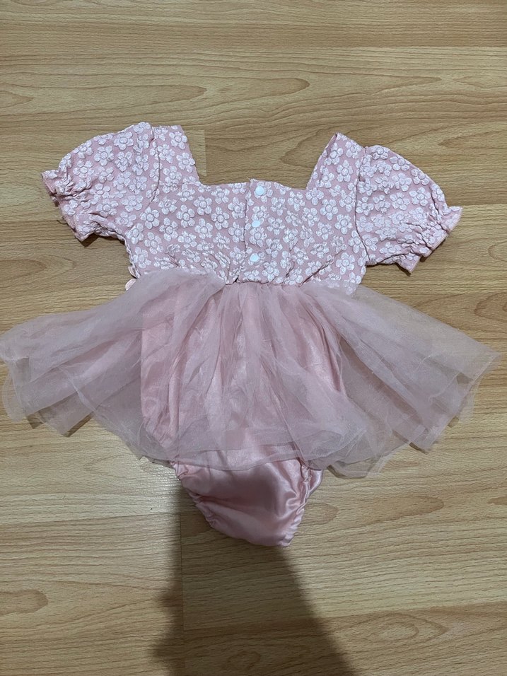 Kız Bebek Pembe Dantel Elbise - Görsel 2