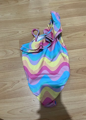 Kızlar için Çok Renkli Bağlama Desenli Mayo - Görsel 2