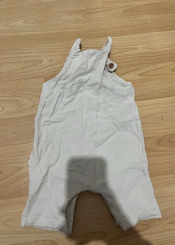 Erkek Bebek Keten Düğmeli Tulum - Görsel 2