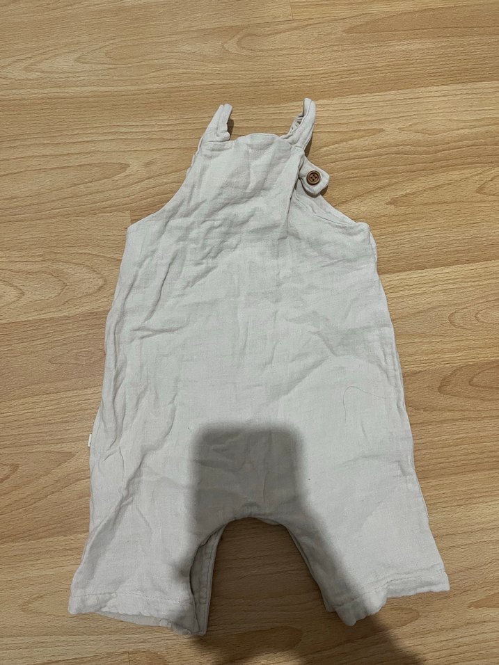 Erkek Bebek Keten Düğmeli Tulum - Görsel 2