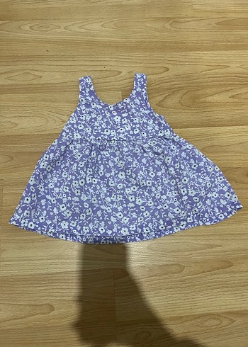 Kız Çocuk Mor Çiçekli Fiyonklu Elbise - Görsel 2
