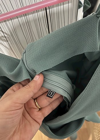 Yeşil Drapeli Midi Strappy Abiye Elbise - Görsel 4