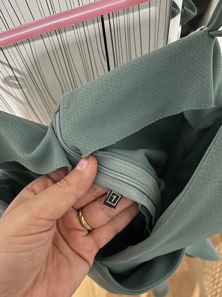 Yeşil Drapeli Midi Strappy Abiye Elbise - Görsel 4