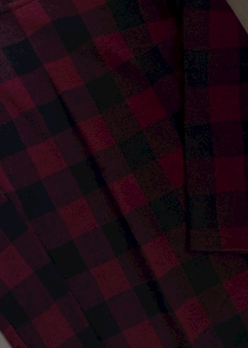 Bordo Kareli Uzun Kollu Triko Elbise - Görsel 3