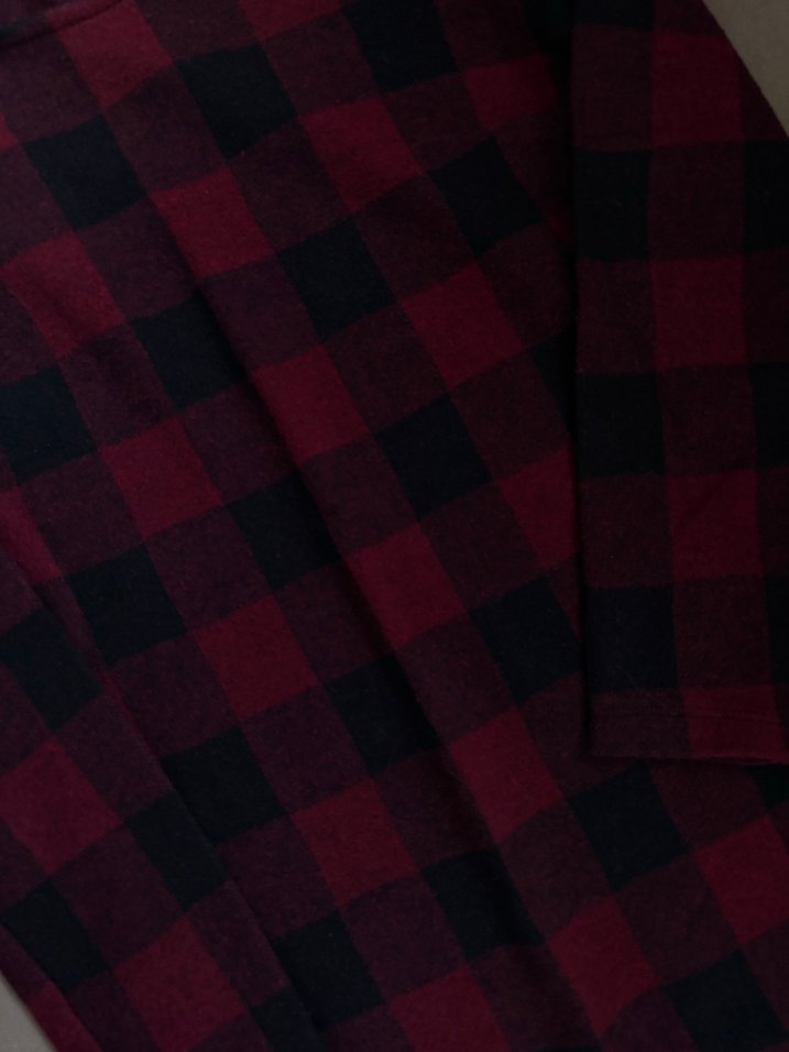 Bordo Kareli Uzun Kollu Triko Elbise - Görsel 3