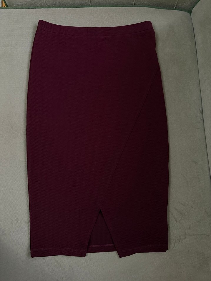 Bordo Midi Kalem Etek - Görsel 2