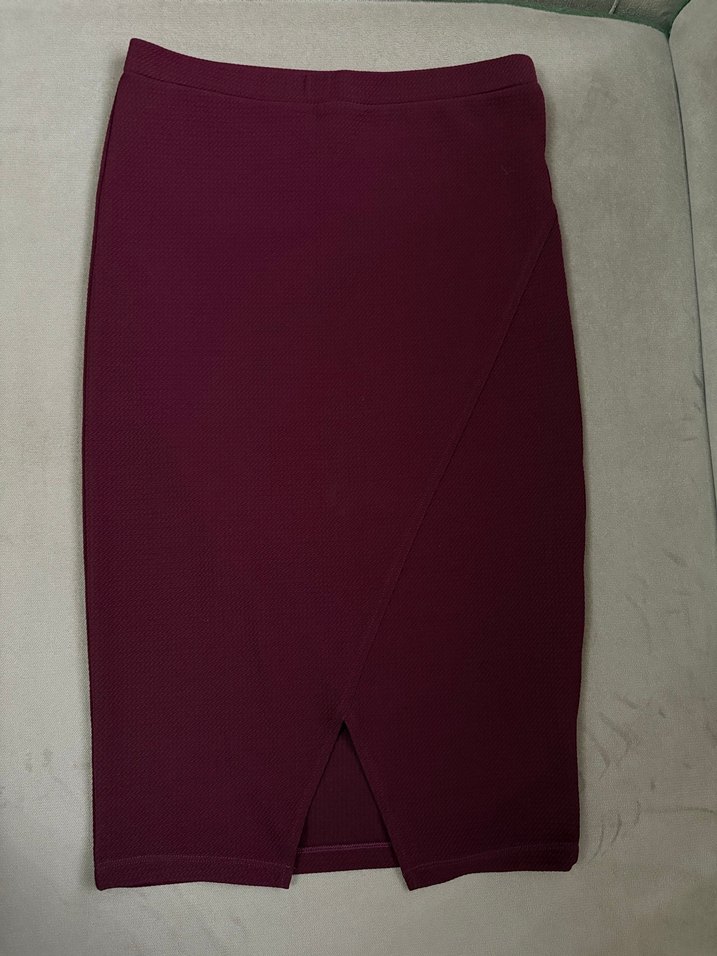 Bordo Midi Kalem Etek - Görsel 3