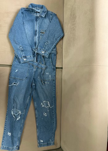 Kadın Kot Tulum Uzun Kollu Midi Boy - Görsel 3