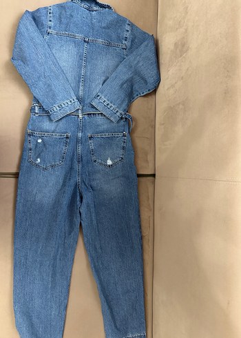 Kadın Kot Tulum Uzun Kollu Midi Boy - Görsel 7