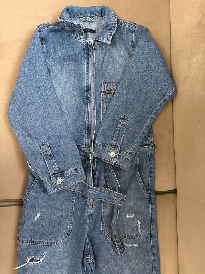 Kadın Kot Tulum Uzun Kollu Midi Boy - Görsel 2