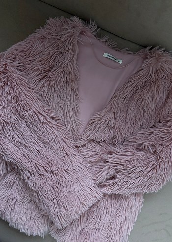 Pembe Kadın Suni Kürk Ceket - Görsel 3