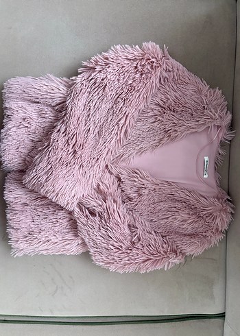 Pembe Kadın Suni Kürk Ceket - Görsel 2