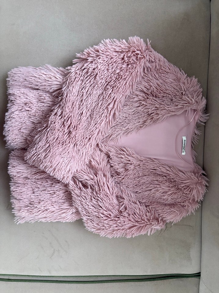 Pembe Kadın Suni Kürk Ceket - Görsel 2