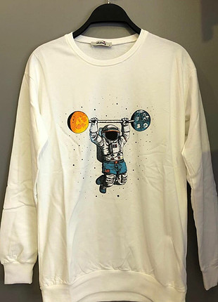 Gezegen baskılı sweatshirt