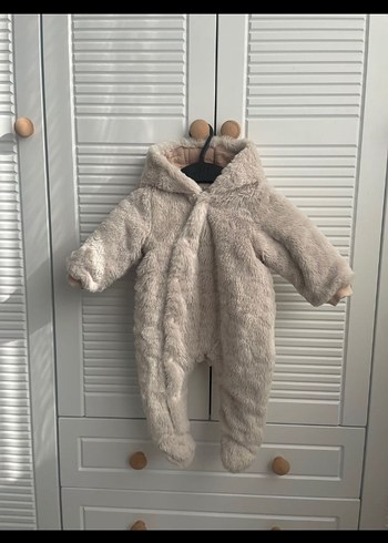 Kapüşonlu Kürklü Bebek Tulumu